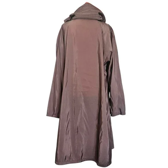 Mycra Pac Donatella Reversible Rain Jacket Hood Brown/Orange SZ 0-Petite US 6-8 - Picture 4 of 16